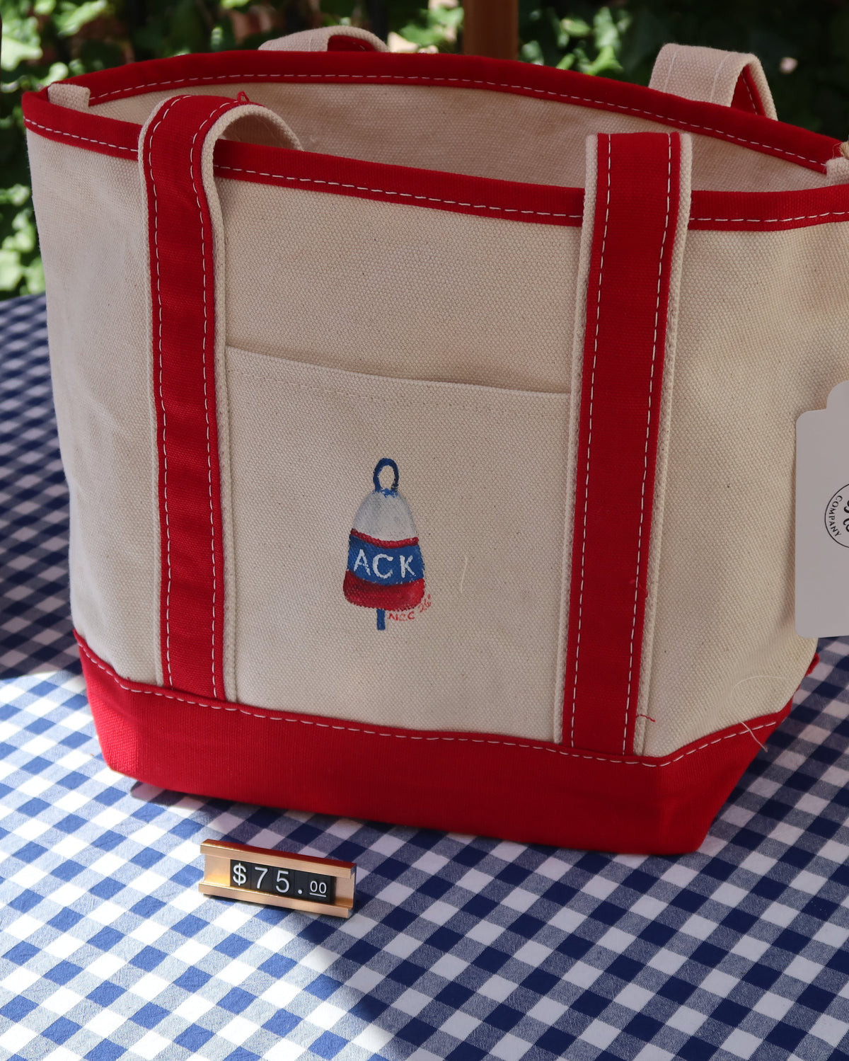 Hand-Painted Mini Boat Tote